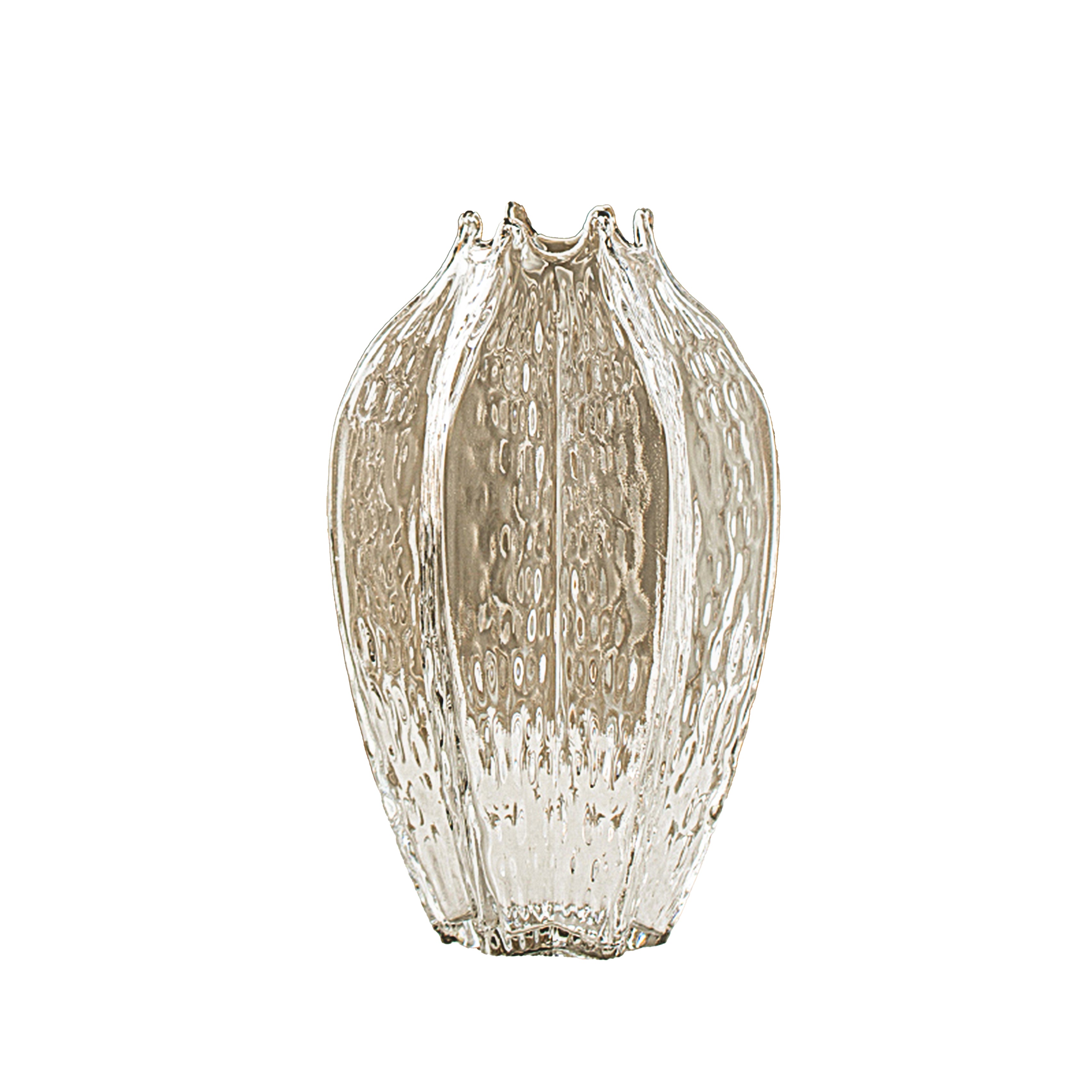 12.7 Inch Elegant Textured Glass Vase